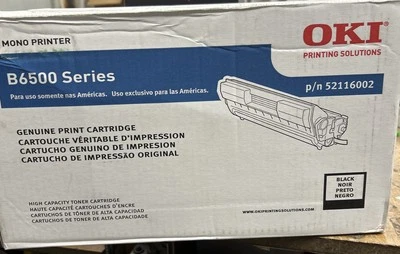 GENUINO Nuevo Cartucho de Impresión de Tóner Negro Okidata 52116002 Serie Oki B6500 Foto 1 de 4