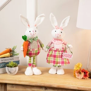 Estatuillas de conejo Northlight Bunny con letrero de Pascua decoraciones de primavera - 19" - - Imagen 1 de 9