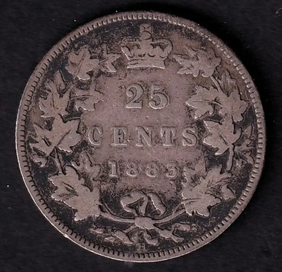 Canada 1883H 25c Twenty Five Cent Silver Quarter Queen Victoria G/VG .925 Silver - Image 1 of 2