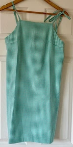 La Redoute Dress Gingham Green Polyester Viscose UK 8 - NEW - Picture 1 of 9
