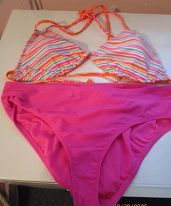 Wild Fable 2 Piece Swimsuit w Reversible Top Sz X Nylon Spandex Polyester - Picture 1 of 5