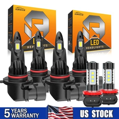 适用于日产 Quest 2004 - 2009 LED 车头灯灯泡高/低光束雾灯套件 — 第 1/4 张图片