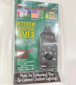 Woods Cable 2001 Außen 24 Stunden mechanischer Lichtsensor Timer, schwarz UL-gelistet - Bild 1 von 4