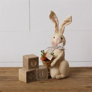 Primitive Bunny Rabbit Carrots for Sale Easter Decor Folk Art 10" - Picture 1 of 1