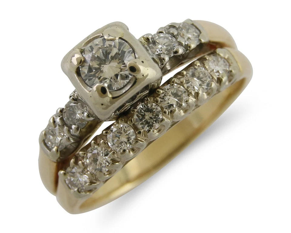 VTG Natural Diamond Microscope Clean Engagement Ring Set - Image 1 of 4