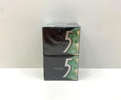 全新 Wrigley's 5 Sweet Mint Maze Slim Pack 口香糖 10 包 15 粒每包 12/25 — 第 1/4 张图片