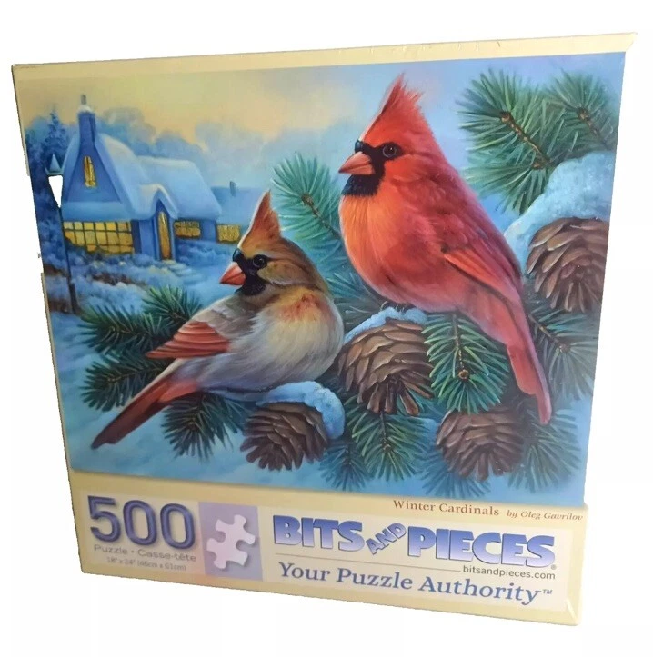 Bits and Pieces 500 Piece Jigsaw Puzzle Winter Cardinals