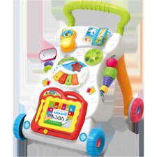 2in1 Baby Walker Stroller First Steps Activity Musical Toys Car Along Ride On Go
