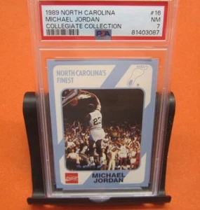 1989 North Carolina Michael Jordan COLLEGIATE COLLECTION #16 HOF PSA 7 NM - Picture 1 of 5