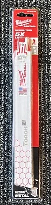 Milwaukee 48-00-5788 SAWZALL TORCH  9" Metal 18 TPI Demolition Blades - 5pk - Image 1 of 2