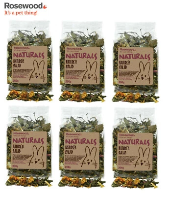 6 PACK ROSEWOOD NATURALS NATURES SALAD SMALL ANIMAL RABBIT NIBBLE FOOD TREAT