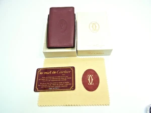 Auth must de Cartier 2C Bordeaux 6 Key Case Holder With Box & Cloth & Card EX - Picture 1 of 18