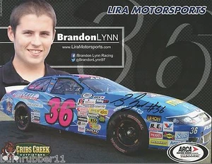 SIGNED 2016 BRANDON LYNN "SAFECRAFT SAFETY EQUIP" #36 NON NASCAR ARCA POSTCARD - Picture 1 of 1