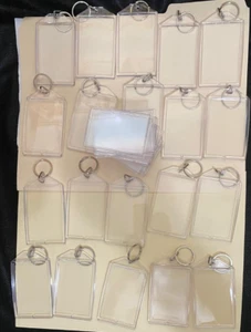 20 Rectangle Blank Acrylic Photo Picture Frames Keyring Keychain 1 3/4" x 2 3/4 - Picture 1 of 5