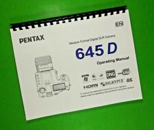 Owners Manual for Ricoh Pentax 645D Camera 108 Pages W/Clear Covers!
