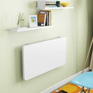 Folding PC Table Wall Mount Floating Desk Home Space Saving Laptop Desk 60x40cm - Picture 1 of 12