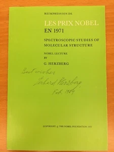 Opuscolo autografo di Gerhard Herzberg - Picture 1 of 1