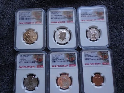 2018-S Silver Reverse Proof 6 Coin Set NGC PF69 Early Releases Trolley Label - Image 1 of 4