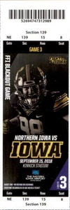 9/15/18 Iowa Hawkeyes Football Northern Iowa Full Ticket Noah Fant Nate Stanley - Picture 1 of 2