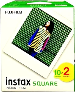 FUJI INSTAX SQUARE INSTANT COLOR Films expiry: 08/2025--Double Pack = 20 photos - Picture 1 of 3