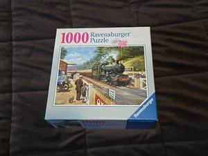 Awaiting the Train -Ravensburger 1000 Pc Jigsaw Puzzle -100% COMPLETE - Picture 1 of 4