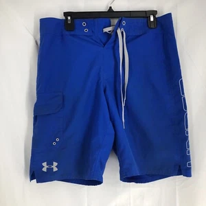 Men’s Size 32 Under Armour Heat Gear Board Shorts Blue Swim Trunks - Picture 1 of 6