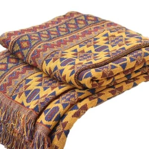 New Cotton Woven Line Blanket Sofa Towel Knitted Blankets Throw On Bed Blanket - Picture 1 of 21