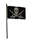 Jolly Roger Pirate Calico Jack Flag 4X6 Desk Table Stick No Base