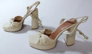 Sandalias de tacón bloque con plataforma anudada Nikita CD4 talla natural EE. UU.: 5 UK7 ASOS DESIGN - Imagen 1 de 6