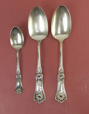 Dos cucharas de sopa Wm A.Rogers plateadas una cuchara de té Rockford GRENOBLE GLORIA Foto 1 de 4