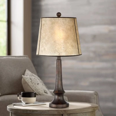 Naomi Rustic Industrial Table Lamp 25" High Aged Bronze USB Cord Dimmer Bedroom - Image 1 of 4