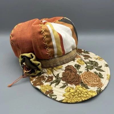 Hecho a mano Floral Floppy Newsboy Sombrero Ajustable Boho Festival Jardinería Rústico Foto 1 de 4