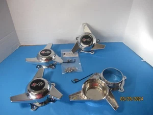 4 AMERICAN RACING TORQ THRUST II 3 BAR SWEEPT  SPINNERS CAPS  VN615  WHEELS BFLA - Picture 1 of 1