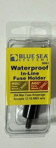 Blue Sea Systems 5062 Waterproof In-Line Fuse Holder MDL AGC Fuse Block 20A Max - Picture 1 of 4