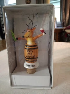 Vintage WEIHNACHTEN - Wein-Enthusiasten Rentier Flaschenverschluss NEU ca. 5" - Bild 1 von 2