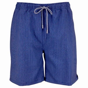 Costume da bagno PETER MILLAR pantaloncino uomo taglia large blu navy stampa reticolo bassa marea - Foto 1 di 4