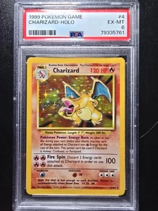 PSA 6 Charizard Holo 4/102 - 1999 Base Set Unlimited WOTC Pokemon Card - Picture 1 of 3