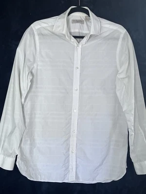 Burberry London Men’s Dress Shirt 16 32/33 White Tailored Fit Long Sleeve Button - Image 1 of 4