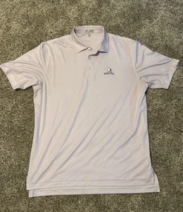 Peter Millar Summer Comfort Polo Shirt Mens Large Lavender Patterned Golf - Picture 1 of 7