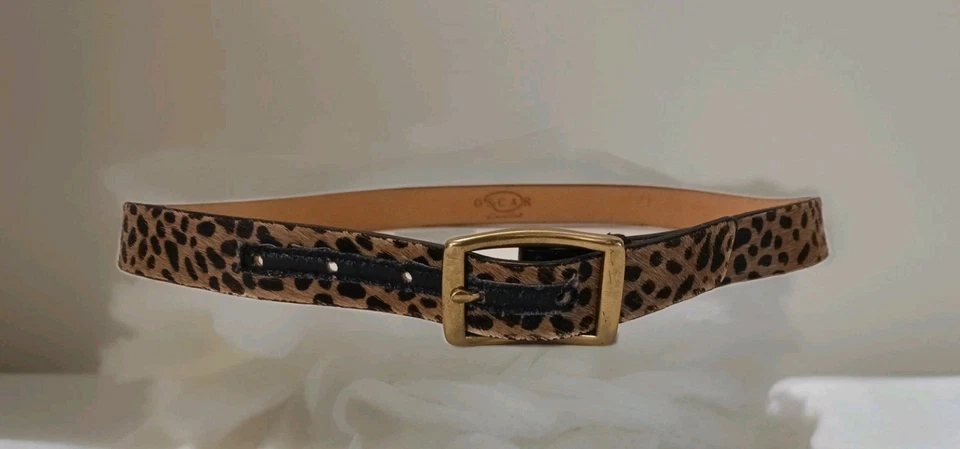 Cinturón Vintage Oscar de la Renta Estampado Animal Talla Grande 41" x 1" Foto 1 de 4
