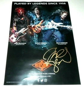 Poster promozionale firmato Billy Sheehan Rotosound NAMM 11x17 ottimo David Lee Roth - Foto 1 di 3