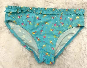 Girls Quality George Flamingo Print Ruffled Style Bikini Briefs - 13-14 Years - Picture 1 of 3