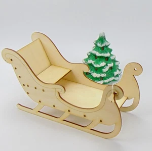 Trineo de madera navideño para llenar y decorar kit de 7 piezas - Imagen 1 de 4