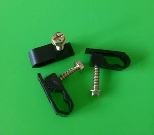 (QTY 100) Dual Cable Mounting Clip - BLACK - Picture 1 of 1