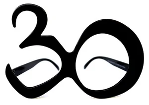 30th Birthday Glasses Anniversary Eyeglasses Black Number Frame Party Favor 30 - Picture 1 of 4