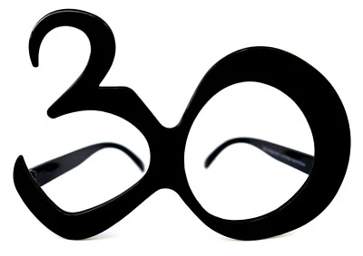 Óculos de aniversário de 30 anos armação preta número festa favor 30 - Imagem 1 de 4