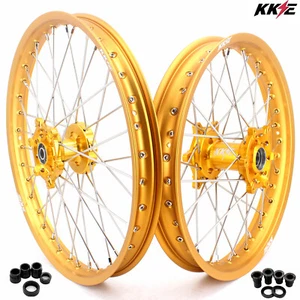 Llantas KKE 21/19" aptas para Suzuki RM125 1996-2007 RM250 1996-2008 CNC bujes dorados - Imagen 1 de 12
