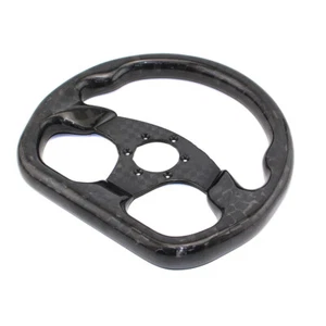 330mm 13" Flat Racing Steering Wheel Carbon Fiber Gloss Semicircle Jet - Picture 1 of 9