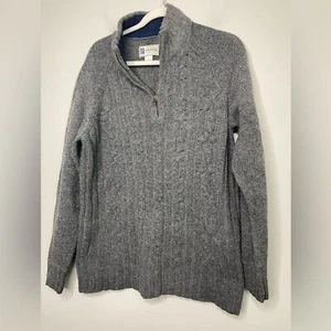 Vintage Fossil Mens Chunky Cable Knit Wool Quarter zipper Sweater Size XL - Picture 1 of 8