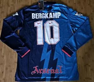 Maglia manica lunga Arsenal Away 1995/96 maglia Bergkamp #10 uomo taglia nuova - Foto 1 di 9